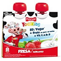 Los mejores  - Pascual Yogur Liquido de Fresa - Paquete de 2 x 80 gr - Total: 160 gr
